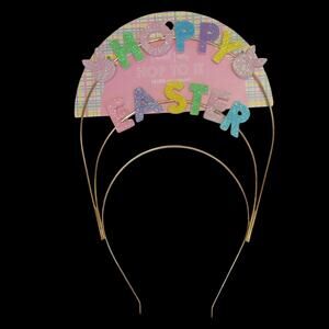 Hoppy Easter Headband Pastel Gold Bunny Rabbit Holiday Spring Girls‎ Women Hair